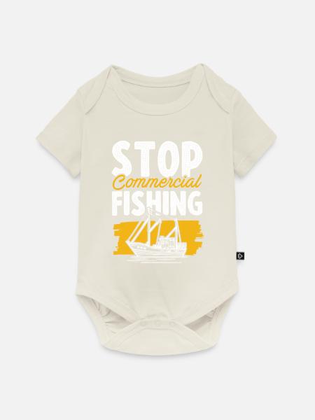save the ocean angeln - Baby Premium Kurzarmbody - Naturweiß