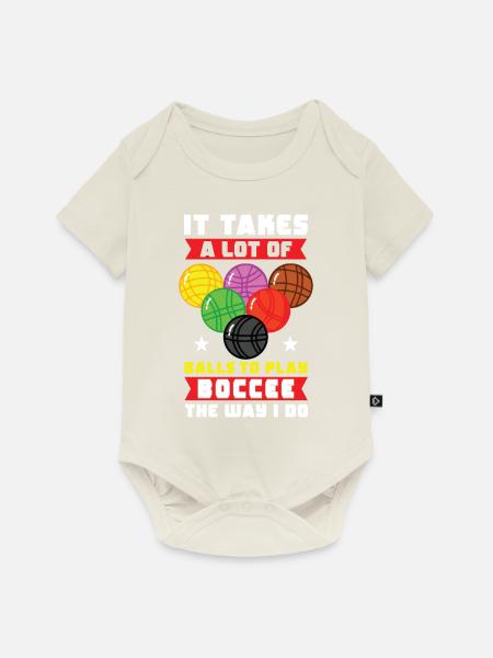 Lustiger Boccia-Spieler - Baby Premium Kurzarmbody - Naturweiß