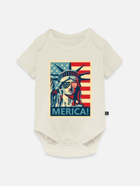 4. Juli Freiheitsstatue Amerika - Baby Premium Kurzarmbody - Naturweiß