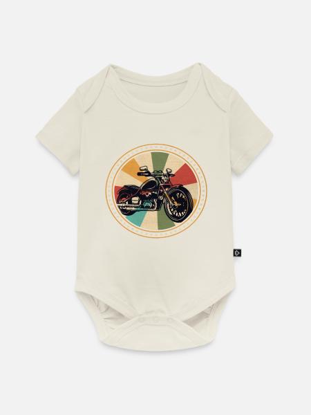 Motorrad Vintage Motorrad Retro Motorrad - Baby Premium Kurzarmbody - Naturweiß