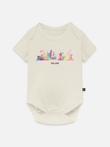 Mailänder Skyline Stadtbild Mailand - Baby Premium Kurzarmbody - Naturweiß