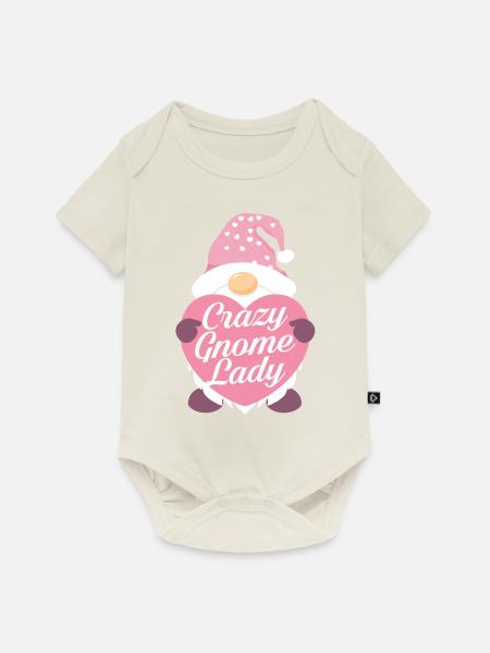 Crazy Gnome lady - Baby Premium Kurzarmbody - Naturweiß
