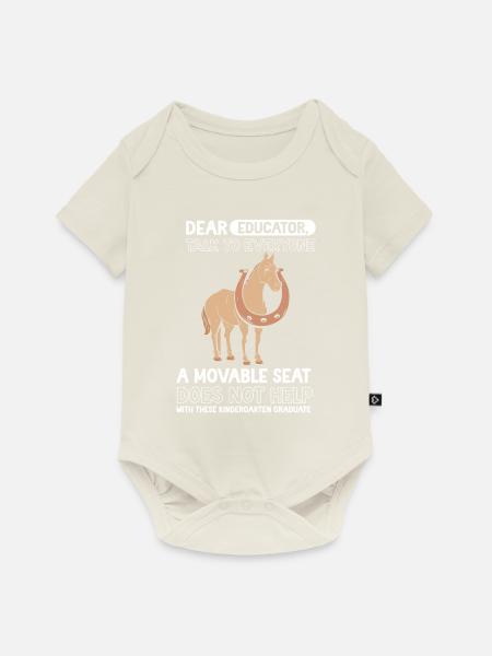 Pferd Kita Kindergarten 2023 - Baby Premium Kurzarmbody - Naturweiß