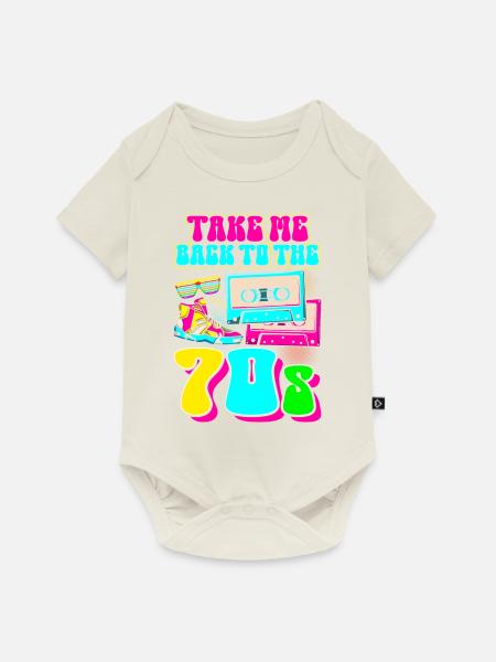 Hippie Groovy Retro Vaporwave - Baby Premium Kurzarmbody - Naturweiß