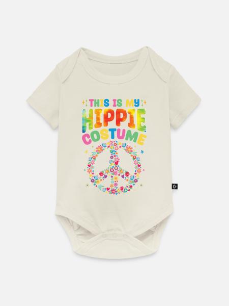 Groovy Peace - Baby Premium Kurzarmbody - Naturweiß