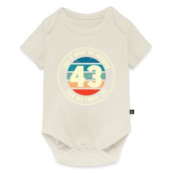 43ème anniversaire pour que vous voyiez avec 43 cadeau rétro - Body à manches courtes Premium Bébé - blanc cassé - Devant