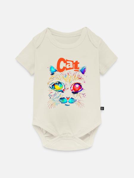 Katzen-Designs - Baby Premium Kurzarmbody - Naturweiß