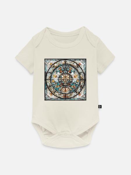Glasmalerei - Glasmalerei Künstler - Baby Premium Kurzarmbody - Naturweiß