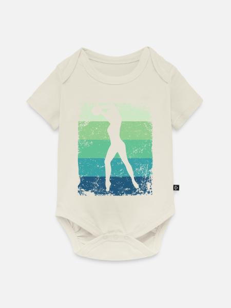 Gymnastikball Retro Rhythmische Gymnastik - Baby Premium Kurzarmbody - Naturweiß