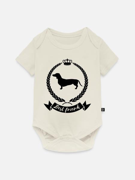 Best friend - dog, Dackel - Baby Premium Kurzarmbody - Naturweiß