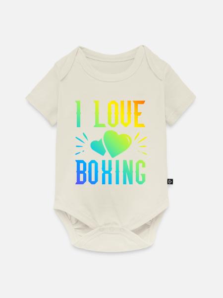 Ich liebe Boxen - Baby Premium Kurzarmbody - Naturweiß