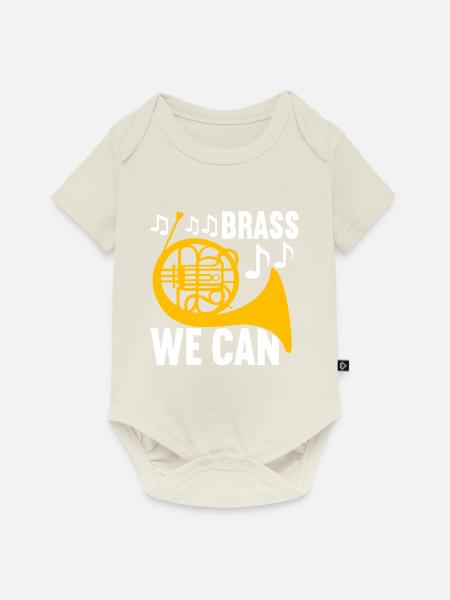 Horn Blechblasinstrument - Baby Premium Kurzarmbody - Naturweiß
