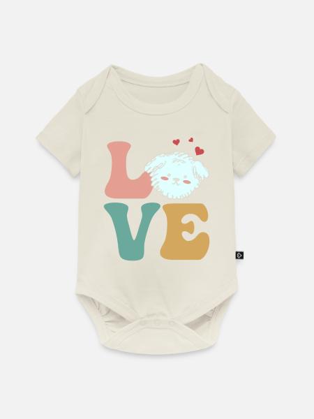 Bichon Frise Hund - Baby Premium Kurzarmbody - Naturweiß