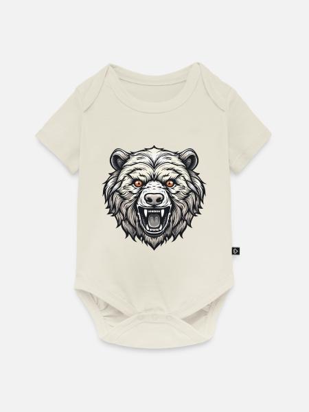 Bär Portrait - Baby Premium Kurzarmbody - Naturweiß