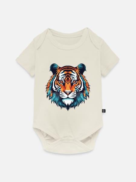 Tiger Portrait - Baby Premium Kurzarmbody - Naturweiß