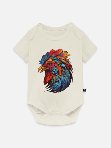 Hahn Portrait - Baby Premium Kurzarmbody - Naturweiß
