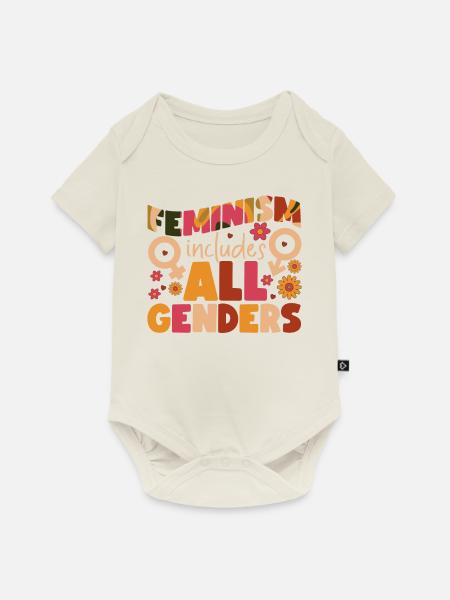 Feminist Feminism Includes All - Baby Premium Kurzarmbody - Naturweiß