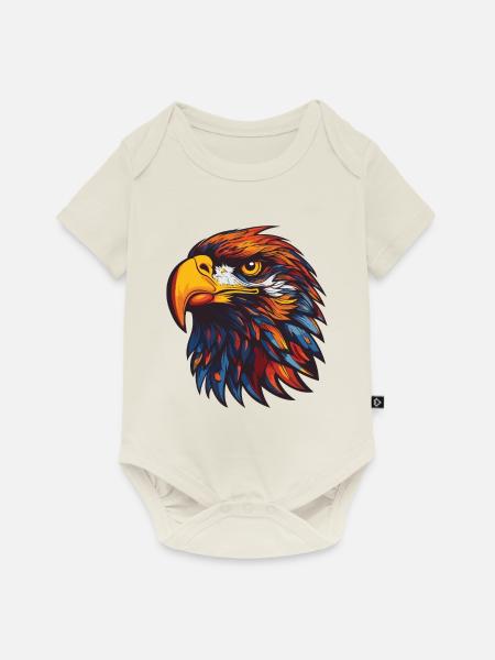 Adler Portrait - Baby Premium Kurzarmbody - Naturweiß