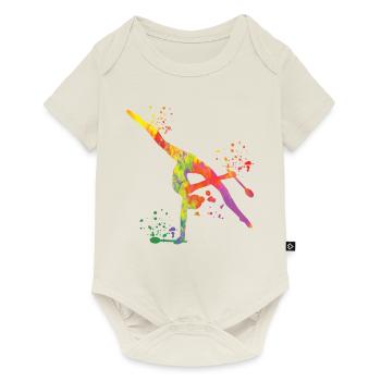 Gymnast with clubs Rhythmic gymnastics - Baby Premium short-sleeve bodysuit - off white - Front