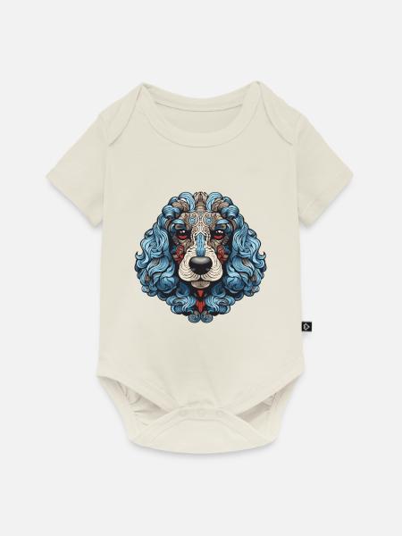 Pudel Hund Portrait - Baby Premium Kurzarmbody - Naturweiß