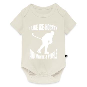 Joueur de hockey sur glace Fan de hockey sur glace Équipe de hockey sur glace - Body à manches courtes Premium Bébé - blanc cassé - Devant