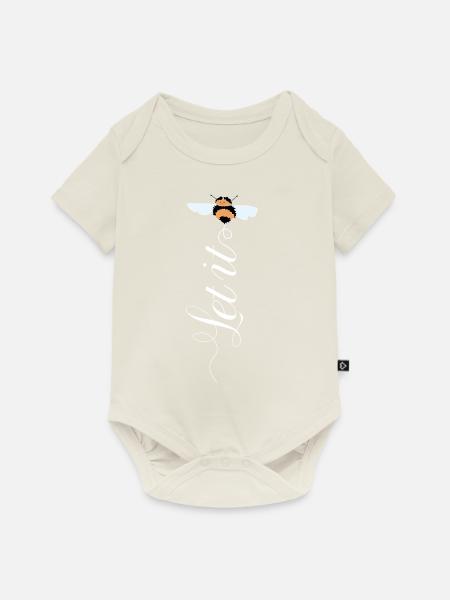 Let It Bee - Baby Premium Kurzarmbody - Naturweiß