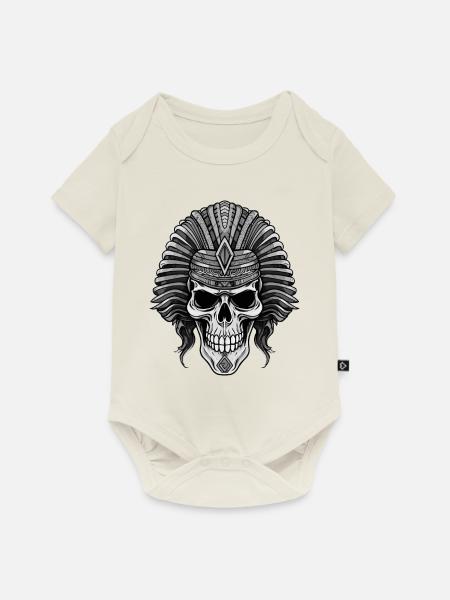 Pharao Totenkopf - Baby Premium Kurzarmbody - Naturweiß