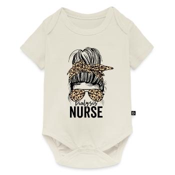 Drôle d’infirmière en dialyse néphrologie petit pain désordonné - Body à manches courtes Premium Bébé - blanc cassé - Devant