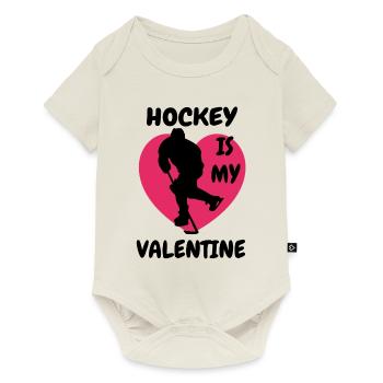 Eishockeyspieler Eishockey Hockeyfan Eishockeyteam - Baby Premium Kurzarmbody - Naturweiß - Vorne