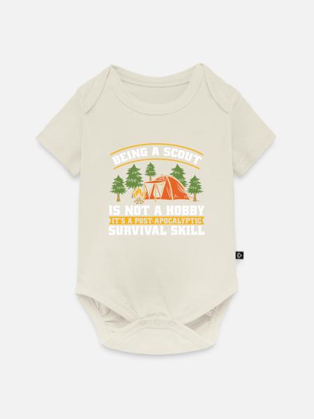 Pfadfinder Überleben - Baby Premium Kurzarmbody - Naturweiß