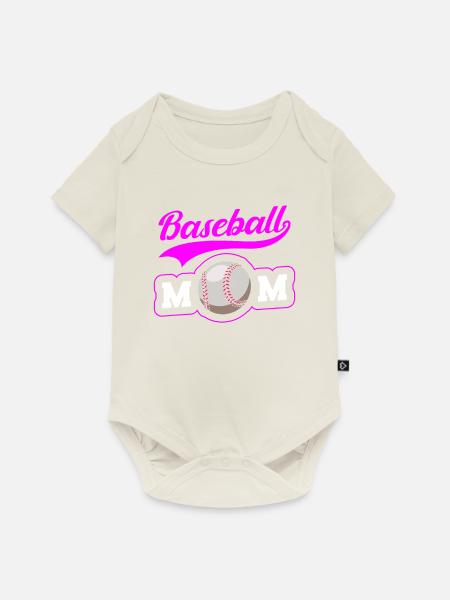 Baseball Mutter Baseball Mom - Baby Premium Kurzarmbody - Naturweiß