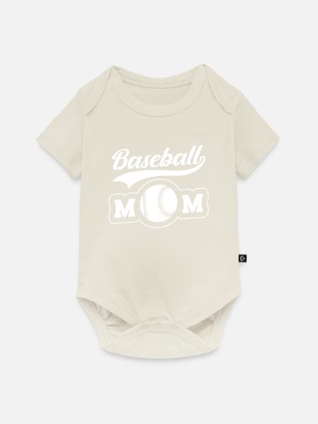 Baseball Mutter Baseball Mom - Baby Premium Kurzarmbody - Naturweiß