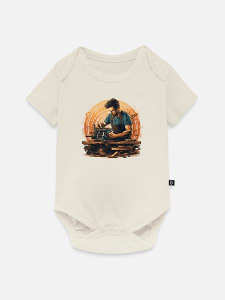 Handwerker Zimmermann-Holzarbeit Zimmerer - Baby Premium Kurzarmbody - Naturweiß