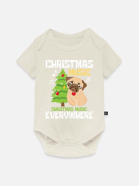 Christmas Music Everywhere - Baby Premium Kurzarmbody - Naturweiß