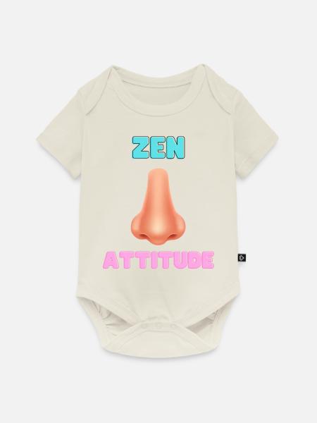 Zen-Haltung - Baby Premium Kurzarmbody - Naturweiß