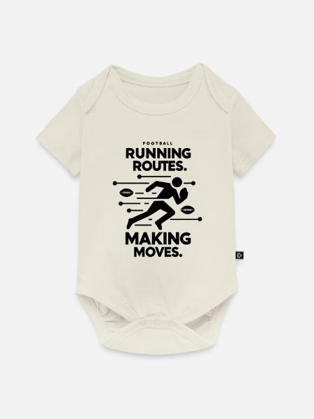 Laufstrecken: Bewegungen machen - Baby Premium Kurzarmbody - Naturweiß