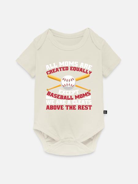 Baseball Mutter Baseball Mama - Baby Premium Kurzarmbody - Naturweiß