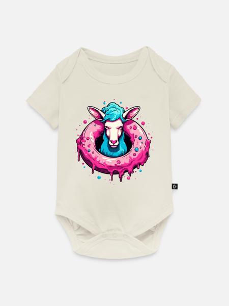 Der Donut-Schaf - Baby Premium Kurzarmbody - Naturweiß