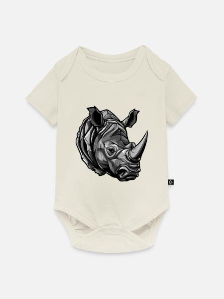 Nashorn Kopf - Baby Premium Kurzarmbody - Naturweiß