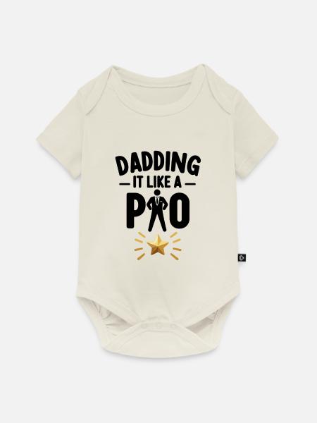 Dadding wie ein Profi - Baby Premium Kurzarmbody - Naturweiß