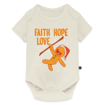 Faith Hope Love Religious Christmas Costume - Baby Premium short-sleeve bodysuit - off white - Front