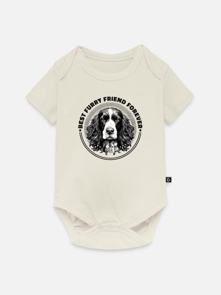 Hunderasse Englisch Springer-Spaniel - Baby Premium Kurzarmbody - Naturweiß