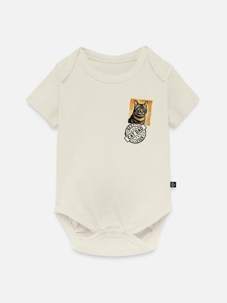 Katzen Papa Katze Katzenstempel Katzenväter - Baby Premium Kurzarmbody - Naturweiß