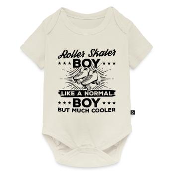 Roller Skater Boy Comme Un Garçon Normal Mais Beaucoup Coole - Body à manches courtes Premium Bébé - blanc cassé - Devant