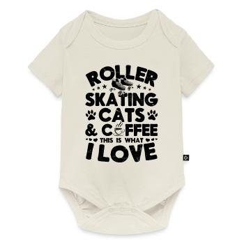 Roller Skating Cats Coffee This Is What I Love - Baby Premium short-sleeve bodysuit - off white - Front