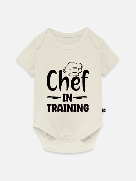 Chef in Training - Baby Premium Kurzarmbody - Naturweiß