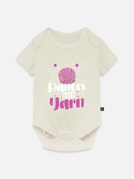 Dances with yarn - Baby Premium Kurzarmbody - Naturweiß