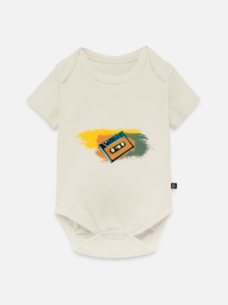 Kassette - Baby Premium Kurzarmbody - Naturweiß