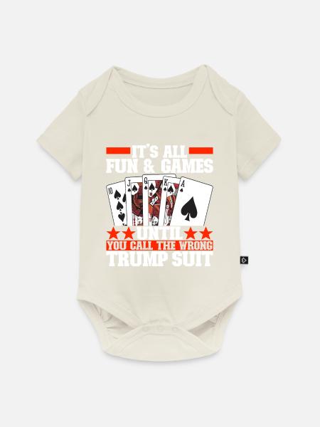 Binokel Pinochle - Baby Premium Kurzarmbody - Naturweiß