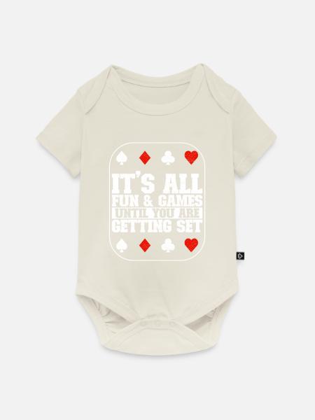 Binokel Pinochle - Baby Premium Kurzarmbody - Naturweiß